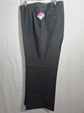Haband's dress slacks, Dark grey, scotch guard, waist adjusters, 44/28   NEW